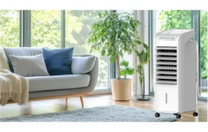 Um climatizador de ar em Uma Sala com decoração Moderna