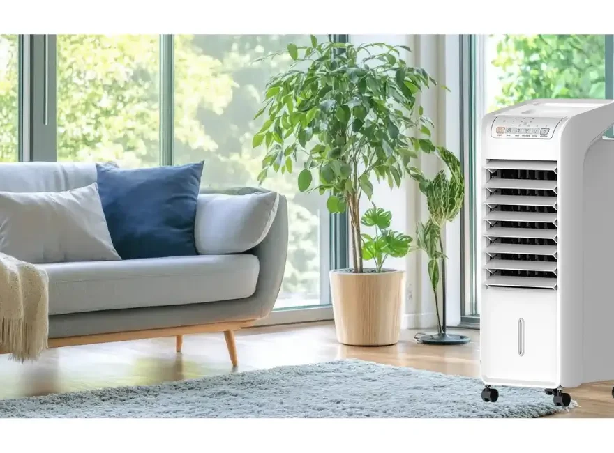 Um climatizador de ar em Uma Sala com decoração Moderna